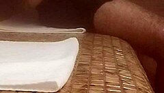 Latina wife moans hard during sauna pussy pounding orgasm