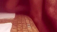 Latina wife moans hard during sauna pussy pounding orgasm