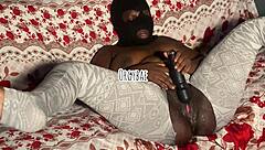 Aqua Ebony Squirts Wild With Homemade Toys In Seductive Display