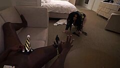 pawg bombshell chokes on black dick in brutal throat fuck
