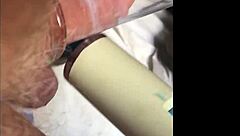 cum explodes after vibrator teases soft cock