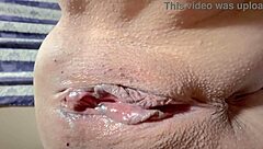 Japanese wife shaved wet pussy craves hot cock cum closeup