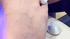 shemale gets feet done for kinky fetish domination play