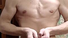 flexy skinny dude teases in tight underwear flexing hard