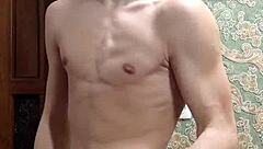 flexy skinny dude teases in tight underwear flexing hard