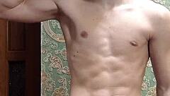 flexy skinny dude teases in tight underwear flexing hard