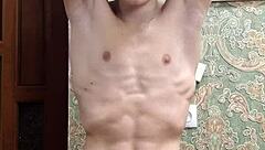 flexy skinny dude teases in tight underwear flexing hard