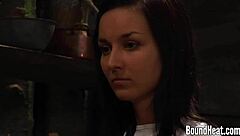 dominant lesbian strips and gropes naughty bound slave