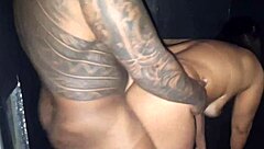 milf danni sucks gloryhole cock then fucks in booth
