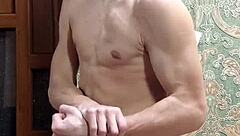 flexy skinny dude teases in tight underwear flexing hard