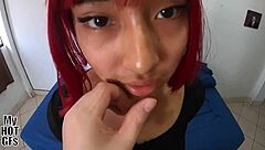 i interview cute redhead babysitter for naughty riding