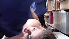 shoplifter's cavity search goes hardcore with lp officers' rough threesome doggystyle cowgirl