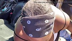 Thot Wildly Sucks Fat Black Cock Outdoors