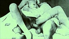 Vintage retro hairy beaver gets fucked in antique pornostalgia scene