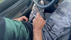 Unfaithful wife deepthroats coworker cock in car with cumshot finish