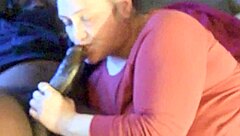 sloppy deepthroat on big black cock