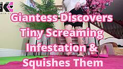 Giantess Finds Tiny Screaming Pests And Squishes Them