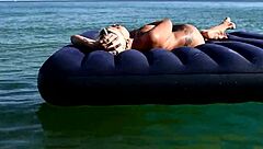 nude beach blonde big tits public nudist outdoor tease