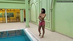 Lady Dee's Shy Czech Petite Swims Underwater in Tight Pool Shorts