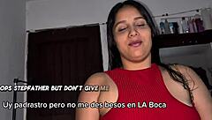 stepdaughter changes in front of stepdad deepthroats swallows cum subtitled