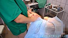 Hey doctor, why bend me over desk for rough bondage gyno exam pounding?