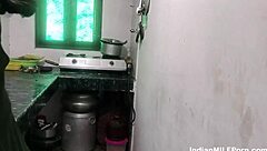 Desi Skinny Wife Bent Over Kitchen Counter for Rough Doggystyle Creampie