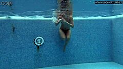 Lady Dee's Shy Czech Petite Swims Underwater in Tight Pool Shorts