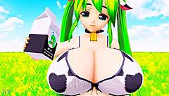 Cosplay Cow Woman Expands Belly and Breasts Wildly