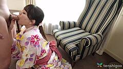 japanese aki igarashi kimono ride leads to screaming orgasm