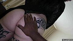 French Curvy Goth and Neighbor Double Penetrated by BBC