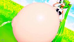 Cosplay Cow Woman Expands Belly and Breasts Wildly