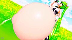 Cosplay Cow Woman Expands Belly and Breasts Wildly