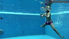 Lady Dee's Shy Czech Petite Swims Underwater in Tight Pool Shorts