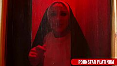 busty nun leya falcon rides kali danes' huge toys wildly