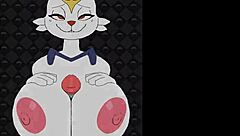 Sexy bunny Cinderace big tits blowjob titty fuck banging cum game