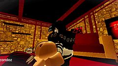 Thrusting deep into futanari babe's tight ass in Roblox fantasy