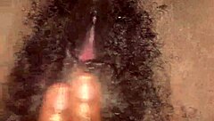 juicy ebony pussy drips wet in solo masturbation orgasm frenzy