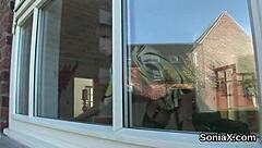Unfaithful English MILF Lady Sonia Flashes Huge Tits!