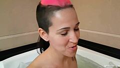 Lick my hairy brazilian ass deep in close-up lezdom