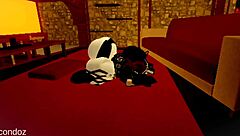 Thrusting deep into futanari babe's tight ass in Roblox fantasy
