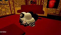 Thrusting deep into futanari babe's tight ass in Roblox fantasy