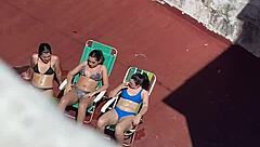 Argentinian Neighbors Sunbathing Voyeur Terrace Tease Part 2