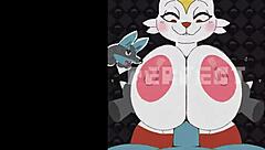 Sexy bunny Cinderace big tits blowjob titty fuck banging cum game