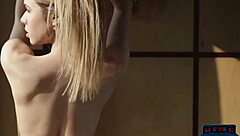 tiny russian blonde teen strips and poses her shaved pussy