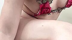 close-up dildo stretches hana's tiny asian asshole