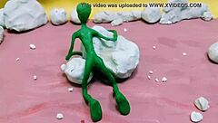 Jerk That Pulsing Alien Monster Cock Outdoors!