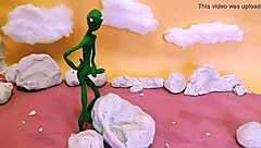 Jerk That Pulsing Alien Monster Cock Outdoors!