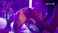 neon party turns wild with tight latina pussies screaming in orgasm