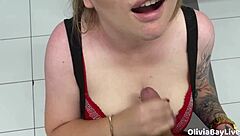 pool game slut slurps cock in public toilet cumshot!