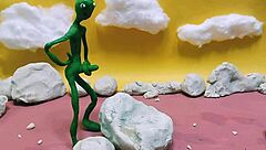 Jerk That Pulsing Alien Monster Cock Outdoors!